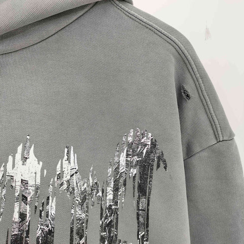 リベンジ REVENGE GLITCH ARCH LOGO TREATED HOODIE メンズ import:L