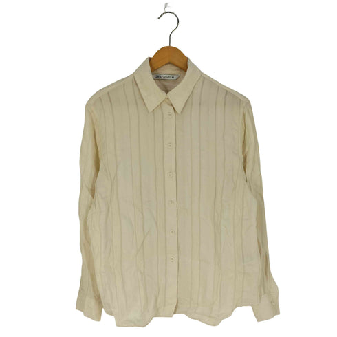 ザラ ZARA STRIPED JACQUARD SHIRT ストライプジャガードシャツ レディース import:M