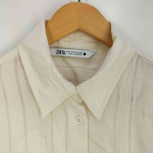 ザラ ZARA STRIPED JACQUARD SHIRT ストライプジャガードシャツ レディース import:M