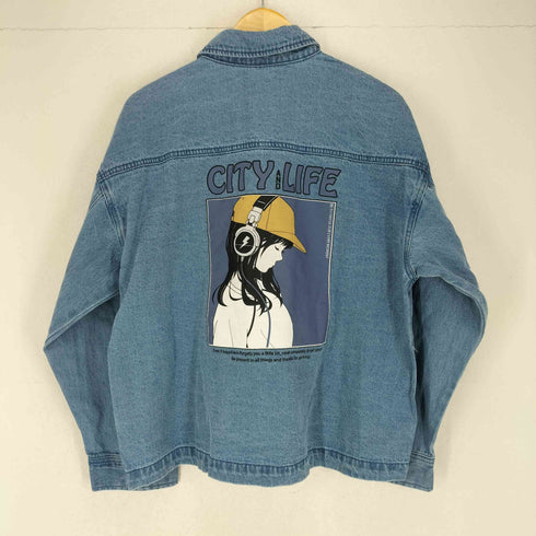 ハルハム HALHAM バックプリントデニムジャケット メンズ L