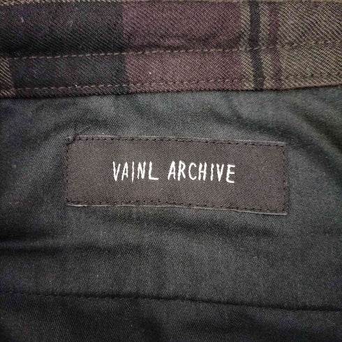ヴァイナルアーカイブ VAINL ARCHIVE ウールグレンチェック2タックパンツ メンズ M
