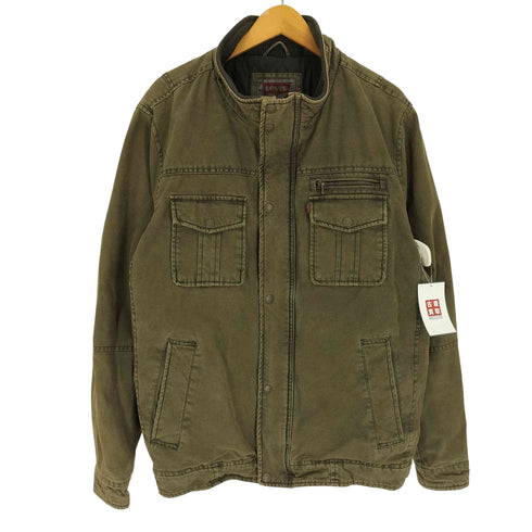 リーバイス Levis 00S 裏地キルティング 製品染 比翼 ジップアップ ミリタリージャケット メンズ import:L