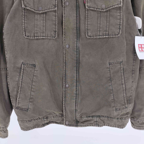 リーバイス Levis 00S 裏地キルティング 製品染 比翼 ジップアップ ミリタリージャケット メンズ import:L