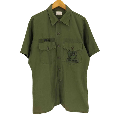 ユーエスアーミー U.S. ARMY 80S US AIR FORCE UTILITY SHIRT OG-507 リメイク ワッペン ユーティリティ ミリタリー S/S シャツ 85年製 メンズ 16 1/2 X 34