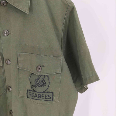 ユーエスアーミー U.S. ARMY 80S US AIR FORCE UTILITY SHIRT OG-507 リメイク ワッペン ユーティリティ ミリタリー S/S シャツ 85年製 メンズ 16 1/2 X 34