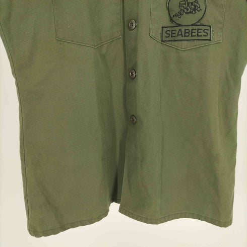 ユーエスアーミー U.S. ARMY 80S US AIR FORCE UTILITY SHIRT OG-507 リメイク ワッペン ユーティリティ ミリタリー S/S シャツ 85年製 メンズ 16 1/2 X 34