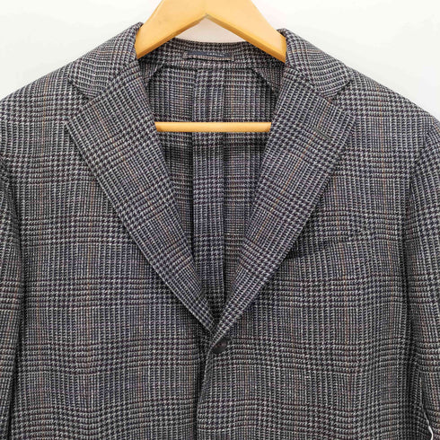 ラルディー二 LARDINI 段返り3B グレンチェックシルクテーラートドジャケット JM0526AQ メンズ 50