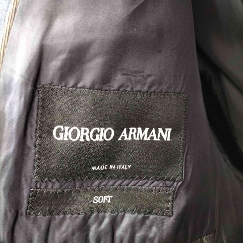 ジョルジオアルマーニ Giorgio Armani MADE IN ITALY SOFT チェックウールテーラードジャケット メンズ 48