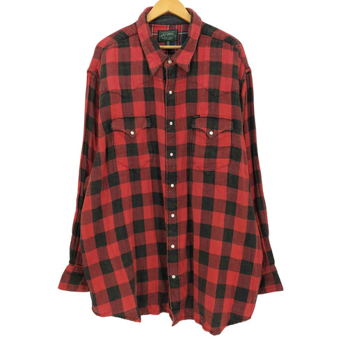 ポロカントリーラルフローレン POLO COUNTRY RALPH LAUREN ウエスタン型 ダブルフェイス ネルシャツ バッファローチェック メンズ 4XB/4XG