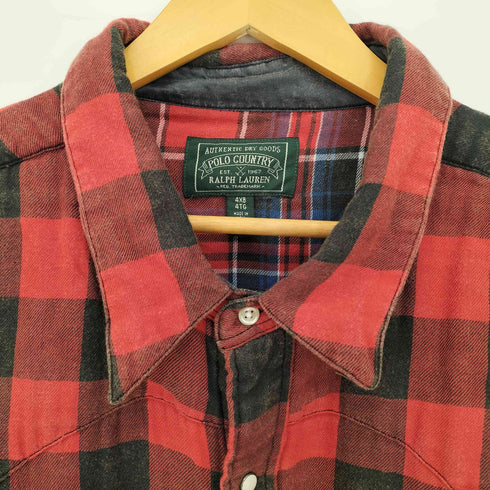 ポロカントリーラルフローレン POLO COUNTRY RALPH LAUREN ウエスタン型 ダブルフェイス ネルシャツ バッファローチェック メンズ 4XB/4XG