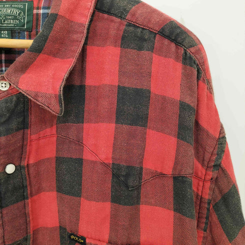 ポロカントリーラルフローレン POLO COUNTRY RALPH LAUREN ウエスタン型 ダブルフェイス ネルシャツ バッファローチェック メンズ 4XB/4XG