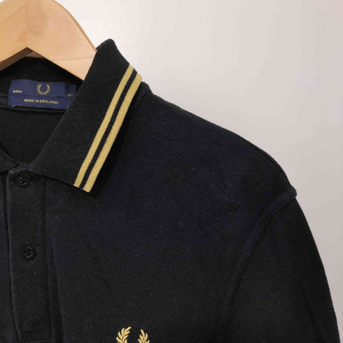 フレッドペリー FRED PERRY イングランド製 鹿の子 ロゴ刺繍 ロングスリーブ ポロシャツ メンズ UK:40