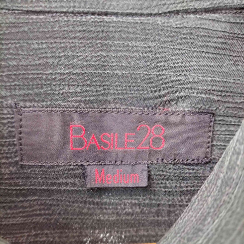 BASILE28 サテン地 シワ加工 ロングスリーブシャツ レディース