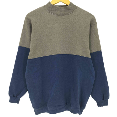 ヘインズ Hanes 90s USA製 2トーン モックネックスウェット メンズ import:L