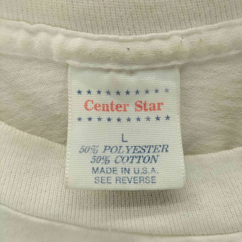 Center Star 90S USA製 シングルステッチ プリント クルーネック半袖Tシャツ メンズ JPN:L