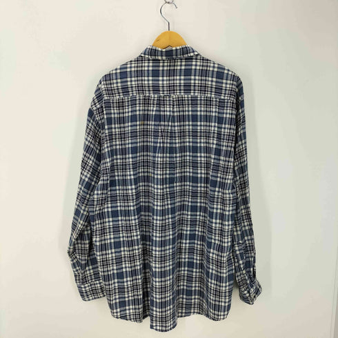 ノーティカ NAUTICA 90S ロゴ刺繍 チェック柄 ボタンダウン 長袖シャツ メンズ JPN:XL