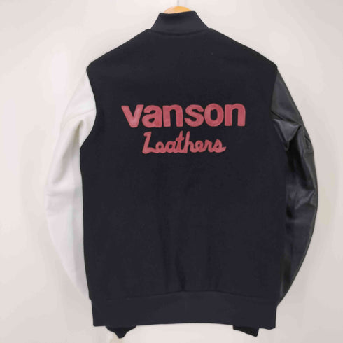 バンソン VANSON 袖レザー切替 ワッペンデザインスタジアムジャンパー メンズ 38