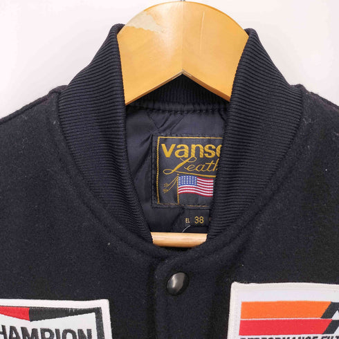 バンソン VANSON 袖レザー切替 ワッペンデザインスタジアムジャンパー メンズ 38