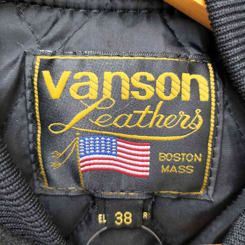 バンソン VANSON 袖レザー切替 ワッペンデザインスタジアムジャンパー メンズ 38