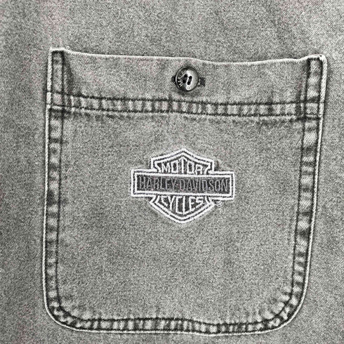 ハーレーダビッドソン HARLEY-DAVIDSON 90s-00s ロゴ刺しゅう デニムシャツ メンズ JPN:XXL