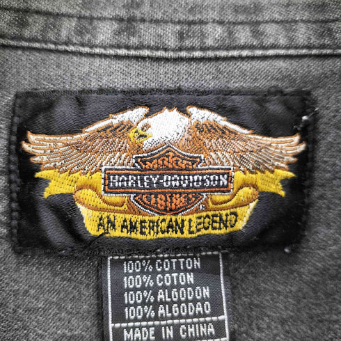 ハーレーダビッドソン HARLEY-DAVIDSON 90s-00s ロゴ刺しゅう デニムシャツ メンズ JPN:XXL