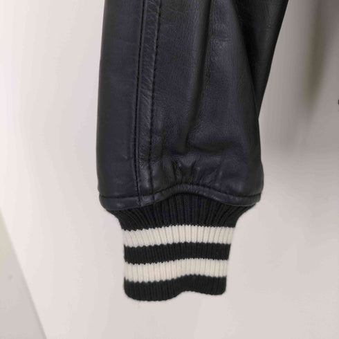 アヴィレックス AVIREX 14AW COW ZIP-UP STADIUM JACKET ジップアップ スタジアムレザージャケット メンズ import:M