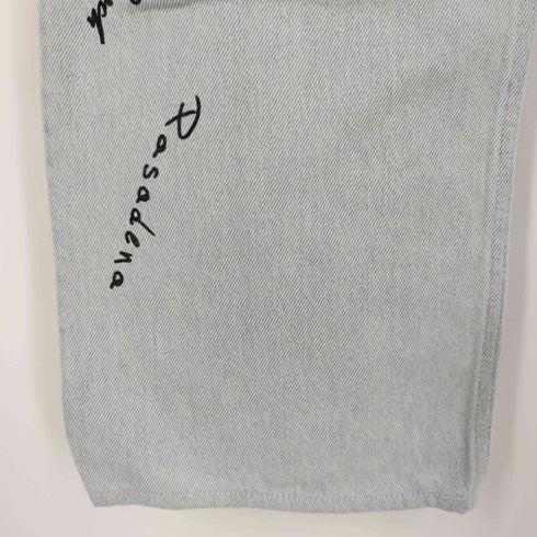 ゴールデングース GOLDEN GOOSE effect text-print straight-leg jeans プリント ダメージ ジーンズ デニム メンズ 30