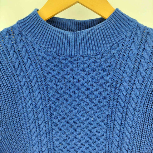 エディフィス EDIFICE 22aw Biella Yarn ビエラ ヤーン 7ゲージ ケーブル モックネック ニット メンズ JPN:M