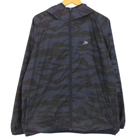 ニューエラ NEW ERA ウィンドジャケット タイガーストライプカモ × ネイビー メンズ JPN:XL