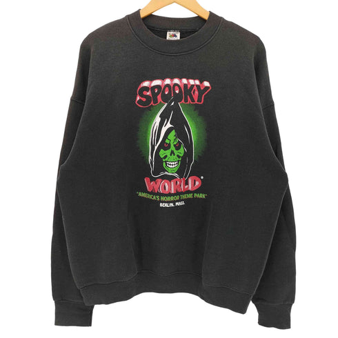 フルーツオブザルーム FRUIT OF THE LOOM 90S USA製 SPOOKY WORLD プリント スウェット メンズ import:XL