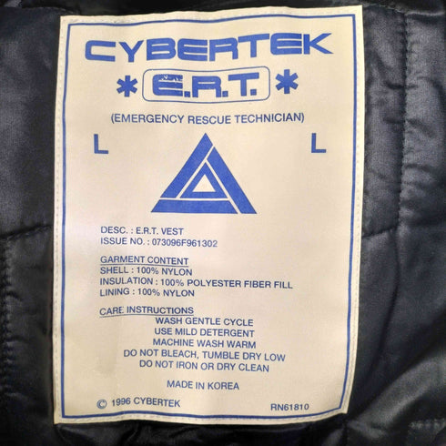 CYBERTEK E.R.T 反射テープ ロゴプリント ベスト メンズ import:L