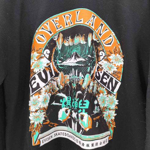 ヱビセンスケートボーズ Evisen skateboards OVERLAND プリント 裏起毛 スウェット トレーナー メンズ import:XL