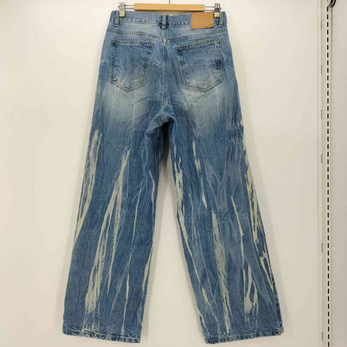 LMOOD Max Wide Denim Storm Bule ペイント ワイド ストレート デニム パンツ メンズ JPN:46