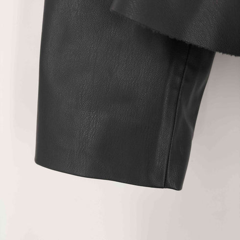 ザラ ZARA フェイクレザー ペプラムジャケット レディース import:L