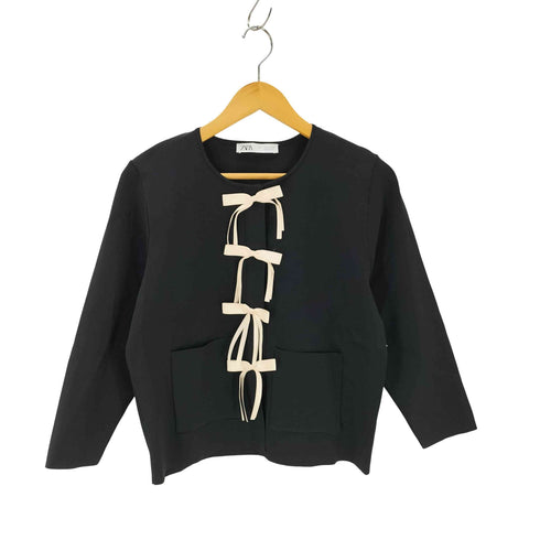ザラ ZARA リボン ニット カーディガン レディース import:L