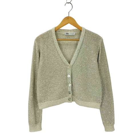 ザラ ZARA ラメニットカーディガン レディース import:L