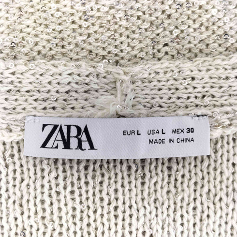 ザラ ZARA ラメニットカーディガン レディース import:L