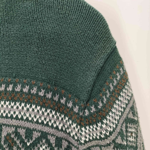 エルエルビーン L.L.Bean 総柄 ハーフジップ コットンニット メンズ JPN:L