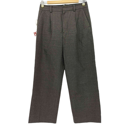 マーガレットハウエル MARGARET HOWELL 20AW FINE FLANNEL 千鳥格子 1タック ウールスラックスパンツ レディース JPN:1