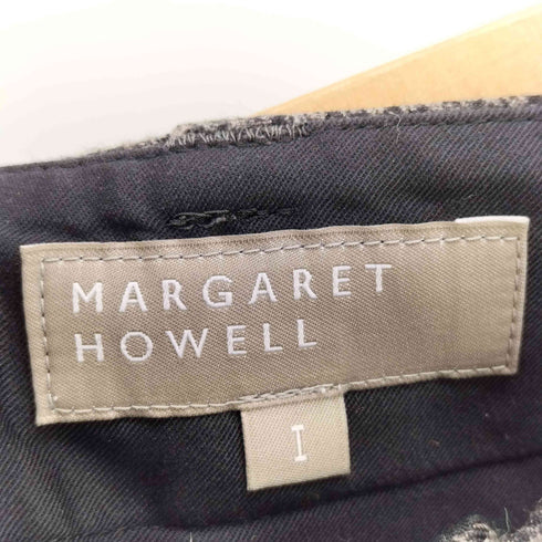 マーガレットハウエル MARGARET HOWELL 20AW FINE FLANNEL 千鳥格子 1タック ウールスラックスパンツ レディース JPN:1
