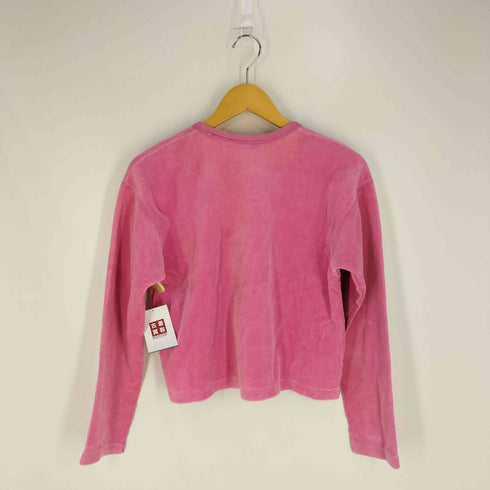 ソニアリキエル SONIA RYKIEL フランス製 フロント刺繍 ベロア ロングスリーブTシャツ レディース