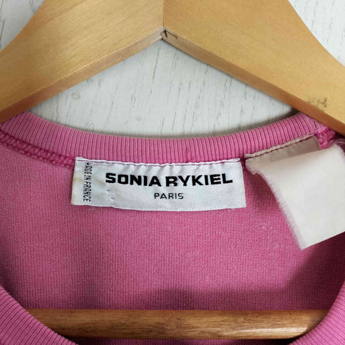 ソニアリキエル SONIA RYKIEL フランス製 フロント刺繍 ベロア ロングスリーブTシャツ レディース