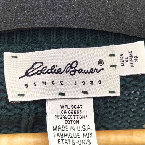 エディーバウアー Eddie Bauer 90-00S MADE IN USA 総柄 コットンニット メンズ JPN:XL