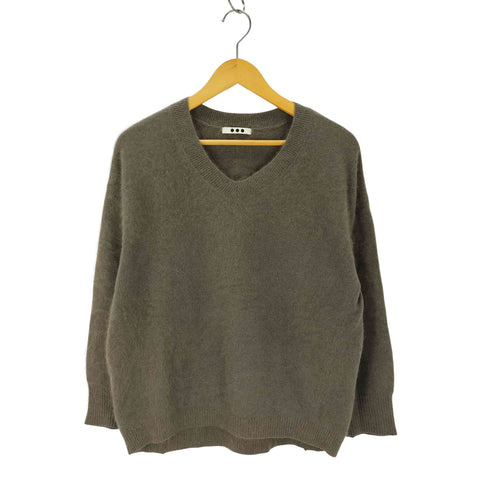 スリードッツ three dots Vネック ウールニット レディース S