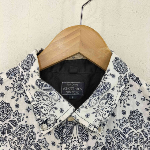 ショット Schott 猫目ボタン ペイズリー レギュラーカラーシャツ メンズ import:S
