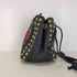 モスキーノ MOSCHINO Black Red Heart-Appliqued & Studded Shoulder Bag レディース