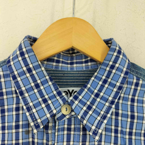 アイジュンヤワタナベコムデギャルソンマン eYe JUNYA WATANABE COMME des GARCONS MAN AD2017 17SS デニムドッキング プルオーバーチェックS/Sシャツ メンズ JPN:M