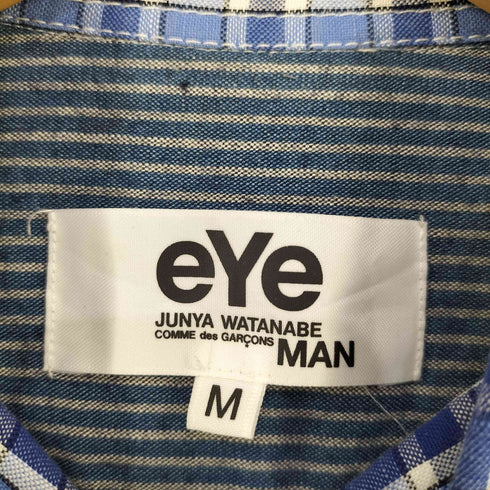 アイジュンヤワタナベコムデギャルソンマン eYe JUNYA WATANABE COMME des GARCONS MAN AD2017 17SS デニムドッキング プルオーバーチェックS/Sシャツ メンズ JPN:M