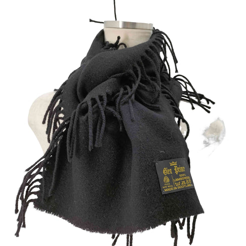 グレンプリンス Glen Prince スコットランド製 LAMBSWOOL フリンジマフラー レディース
