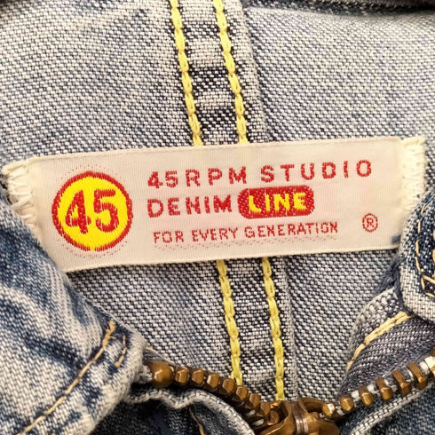 フォーティーファイブアールピーエム 45RPM STUDIO ジップアップデニムジャケット メンズ